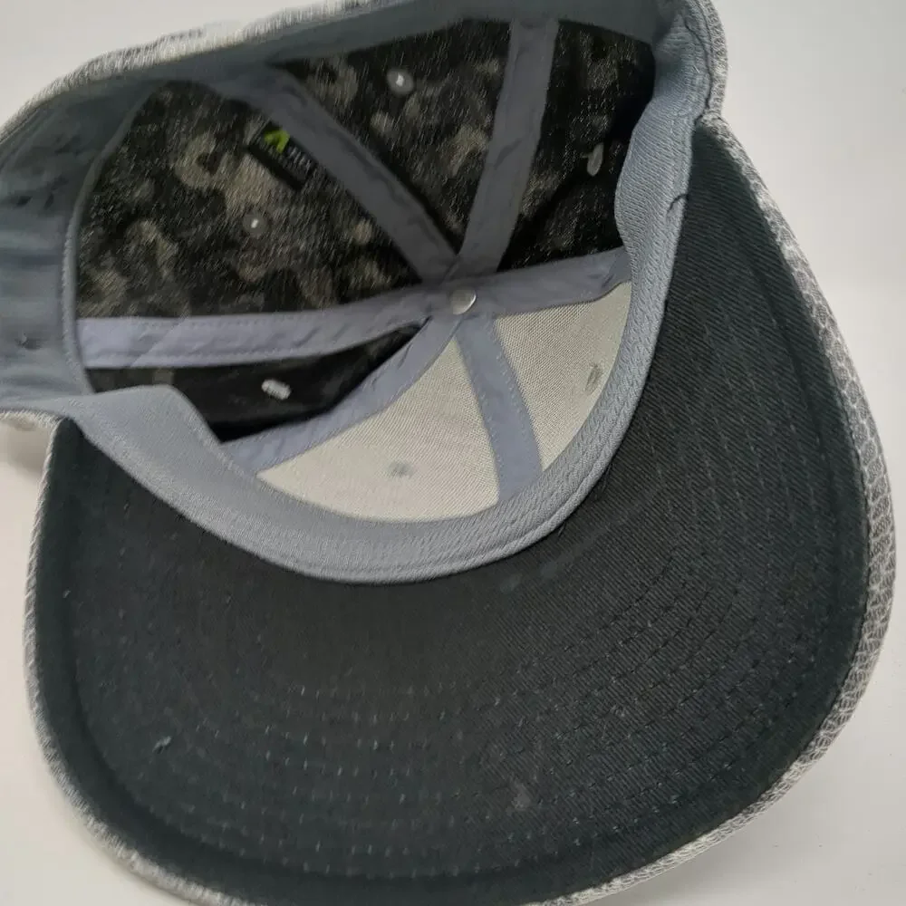 Adidas Baseball Cap Gray One Size Fitted Camo Mesh Stretch Hat Embroidered Logo